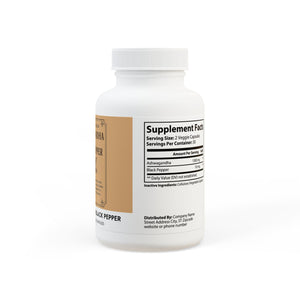 🌿 Ashwagandha and Black Pepper Supplement