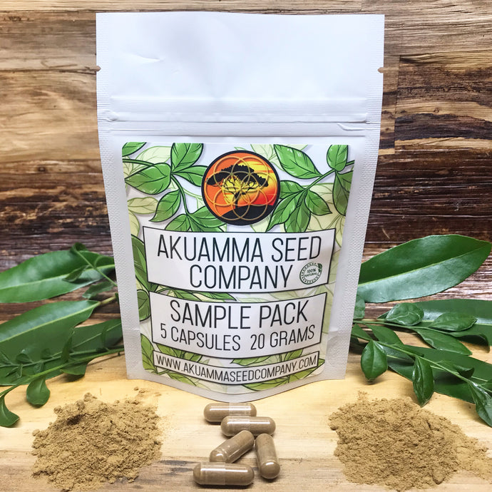Akuamma seed sample pack.  20 grams of powder extract & capsule 5  akuamma capsules